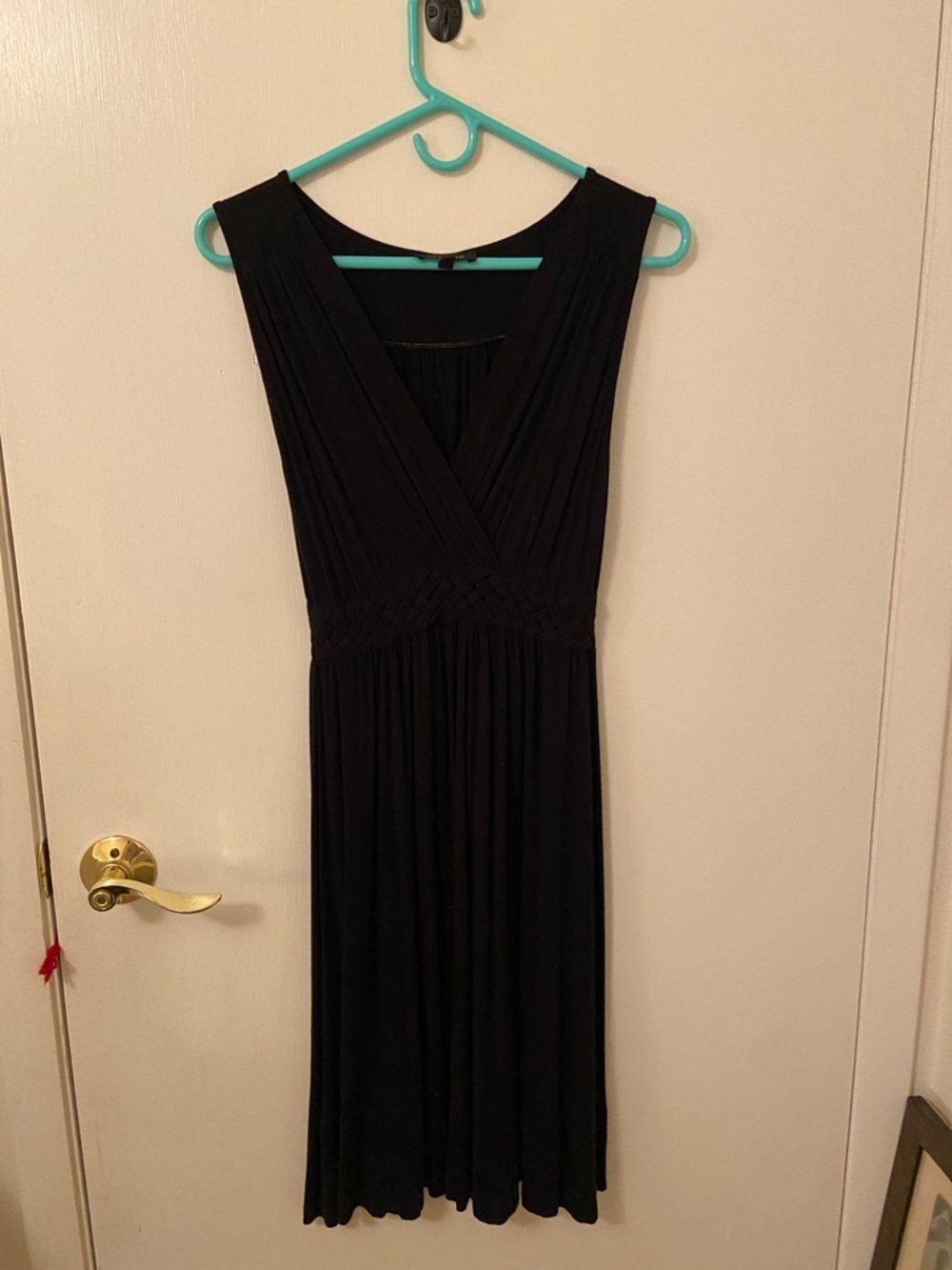 Spense Black Midi V-Neck Dress